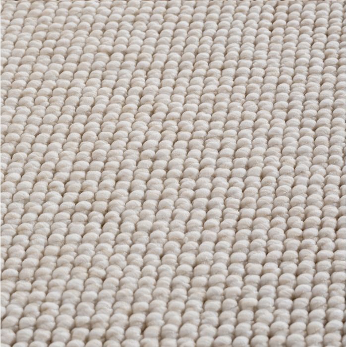 Alfombra redonda SIMPEX para sala de estar de 160 cm, color crema, estilo liso con bucles, duradera, fácil de limpiar, alfombra grande para dormitorio.
