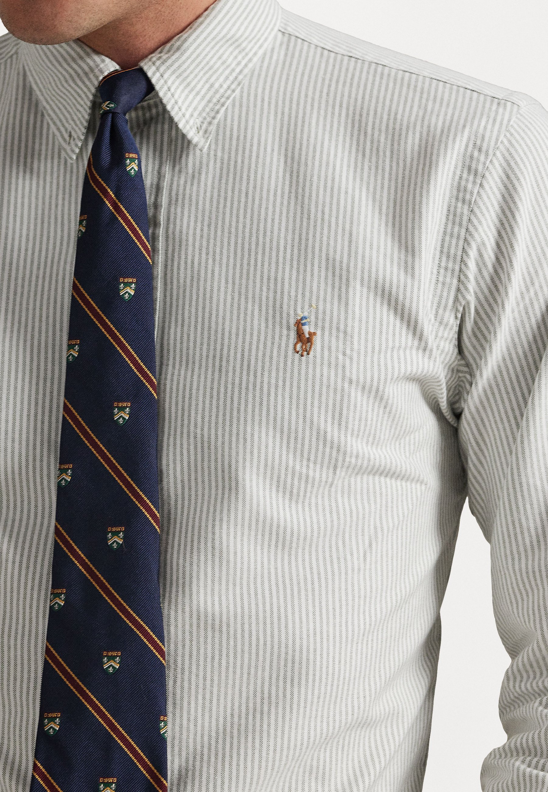 Polo Ralph Lauren CUSTOM FIT GESTREEPT OXFORD SHIRT - Shirt - klaver/wit