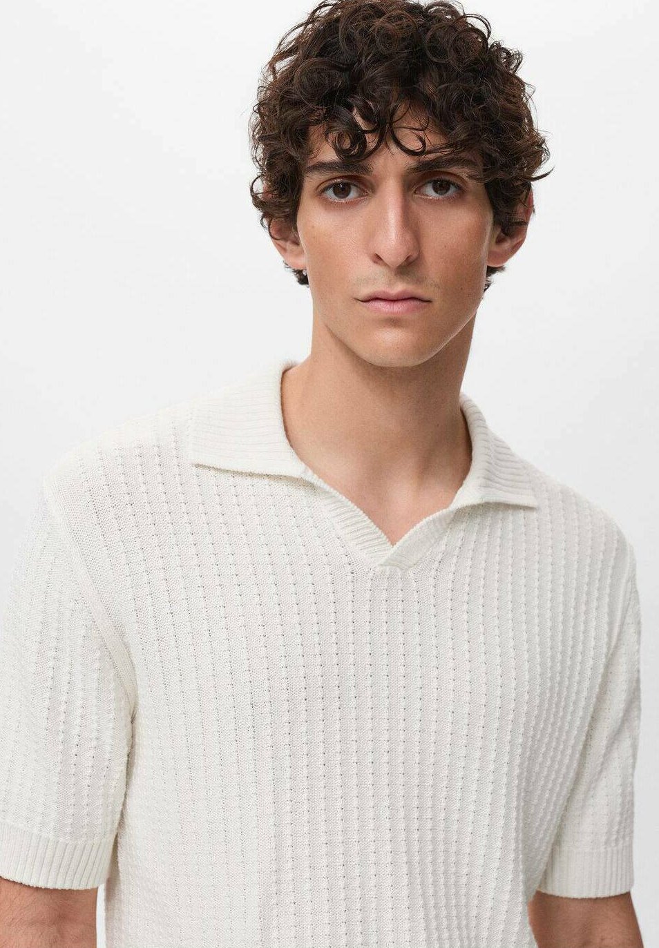 Mango poloshirt - gebroken wit