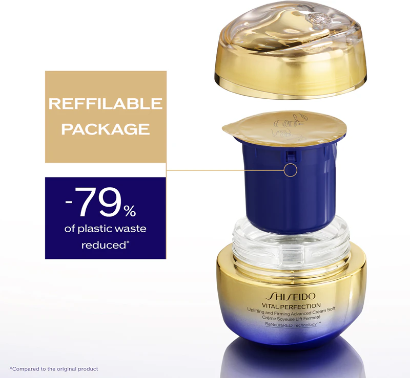 Shiseido Vital Perfection Uplifting and Firming Advanced Cream Soft, ľahký spevňujúci krém na denné aj nočné použitie.