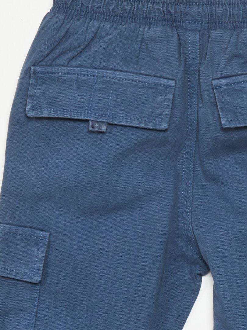 Broek met elastische tailleband en zakken - donkerblauw
