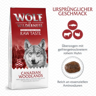 Wolf of Wilderness « Forêts canadiennes » au bœuf, à la morue et à la dinde - Sans céréales