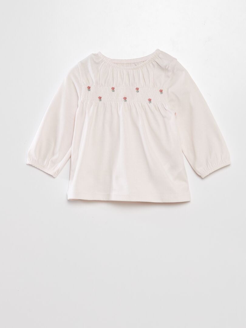 Blusa suave con fruncido - ROSA