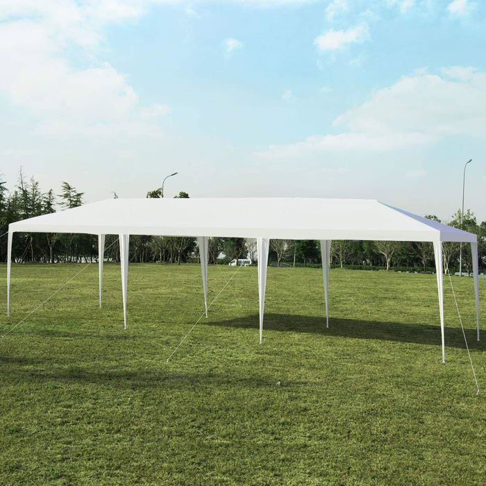 GIANTEX 3x9M Partytent (paviljoen) zonder zeildoek, pergola met haringen en touwen, waterdicht/zonbestendig materiaal