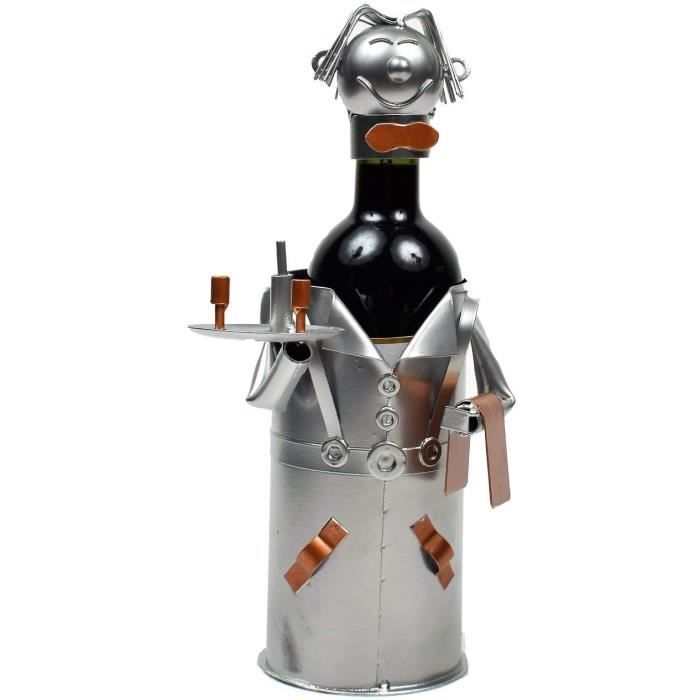 Soporte para botellas, decoración para camareros, 17x14x22cm - Metal
