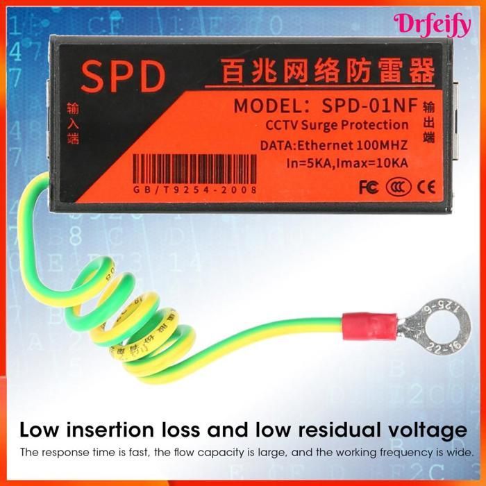 Protezione da sovratensione per videosorveglianza - AKOZON - Protezione da sovratensione di rete - A 5V / Uc 6.8V - 5kA/10kA - Bassa perdita, risposta rapida