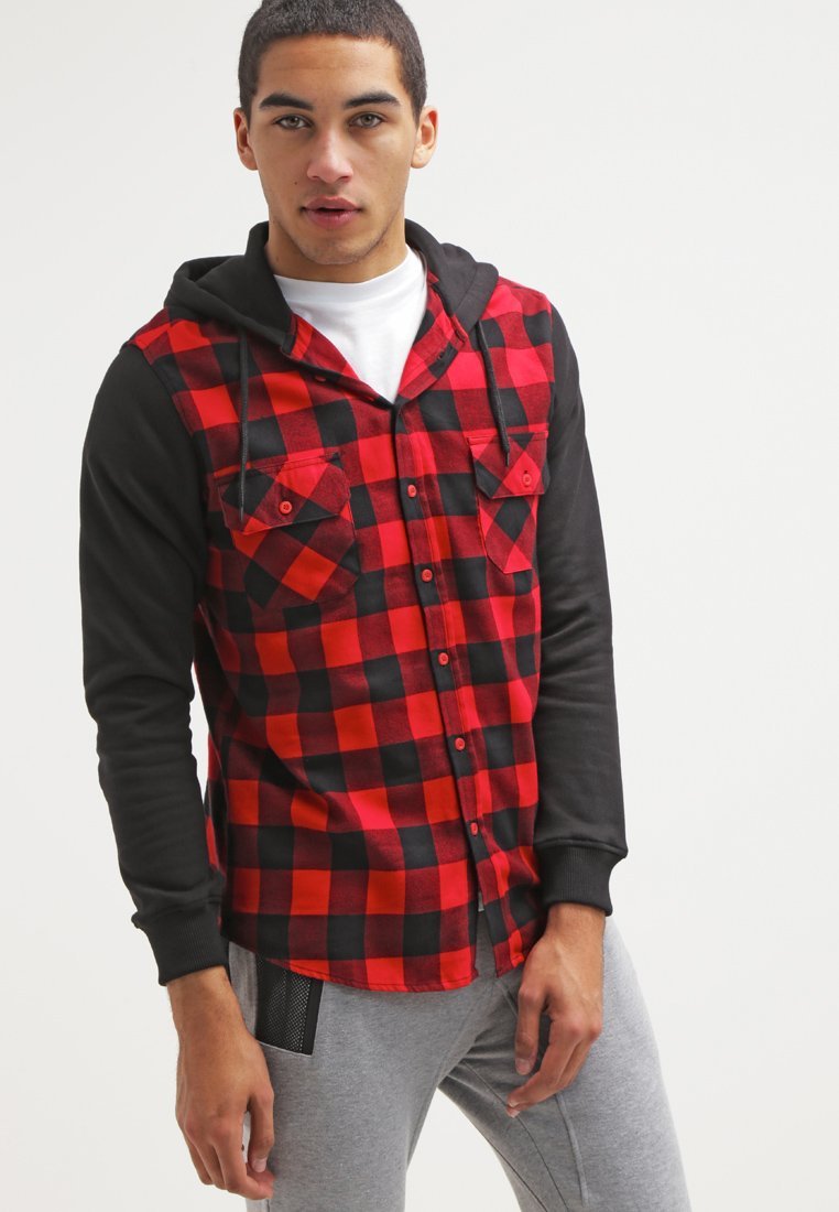 Felpa con zip Urban Classics CHECKED - nera