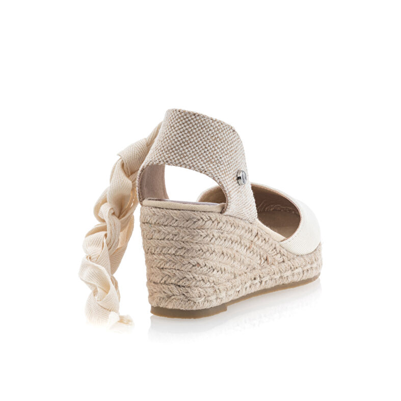 Dámské béžové espadrilky s lanovou podrážkou