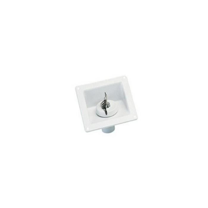 Tapón blanco con llave para autocaravanas y caravanas.