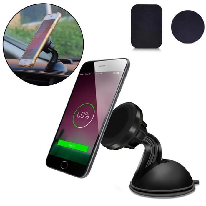 Tikawi x1 Universele magnetische autotelefoonhouder voor de voorruit (Samsung / iPhone / Huawei / Xiaomi) - Zwarte draagbare houder