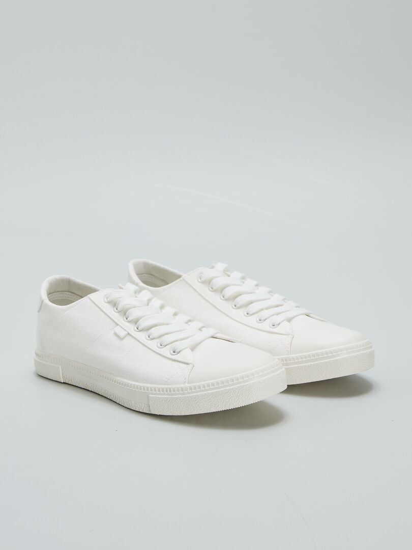 Lage canvas sneakers - WIT