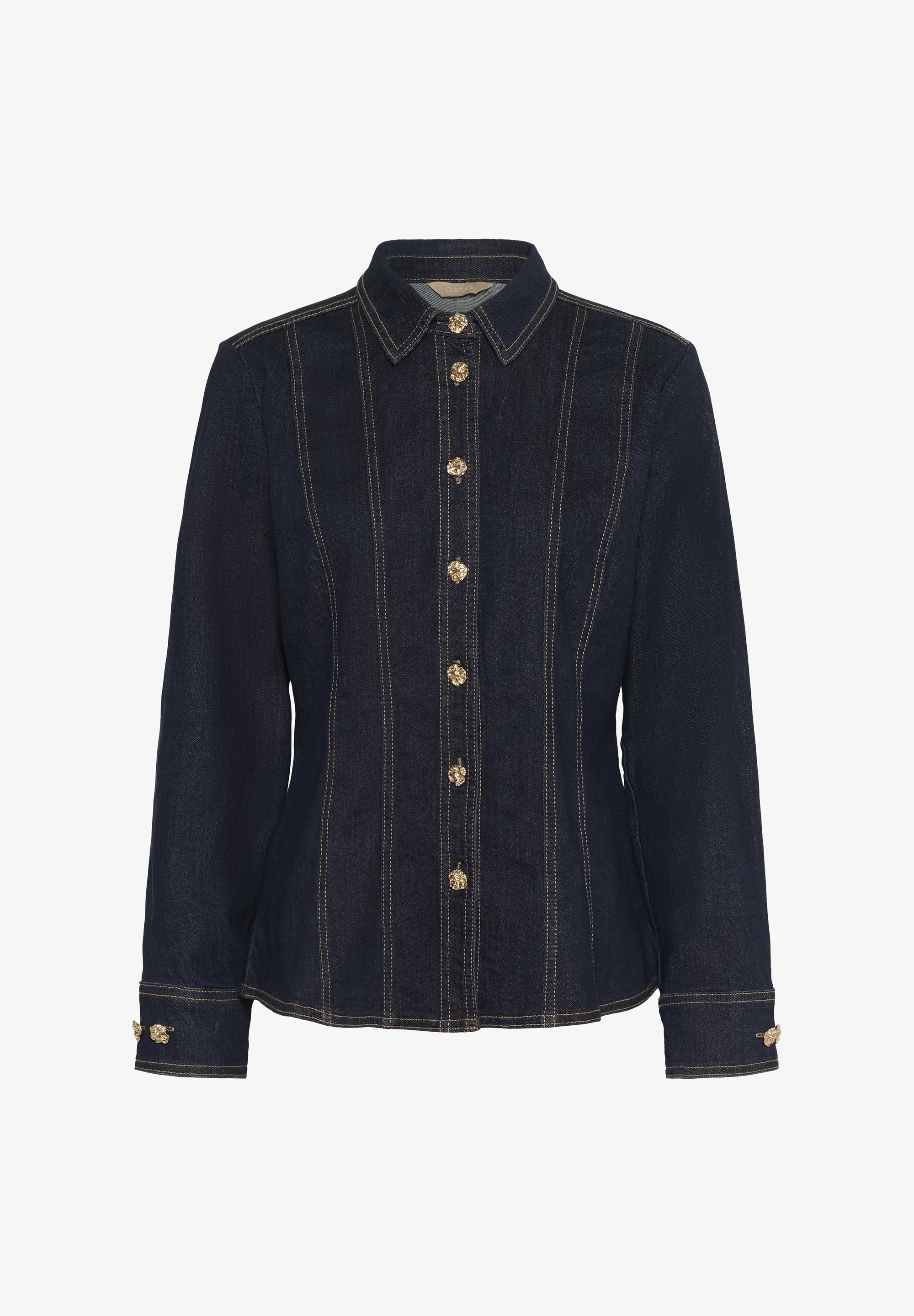Culture CUBOBBIE DENIM - Bluzka zapinana na guziki - pranie w pralce