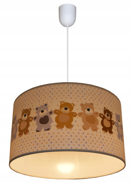 Lampa wisząca sufitowa żyrandol abażur nadruk misie