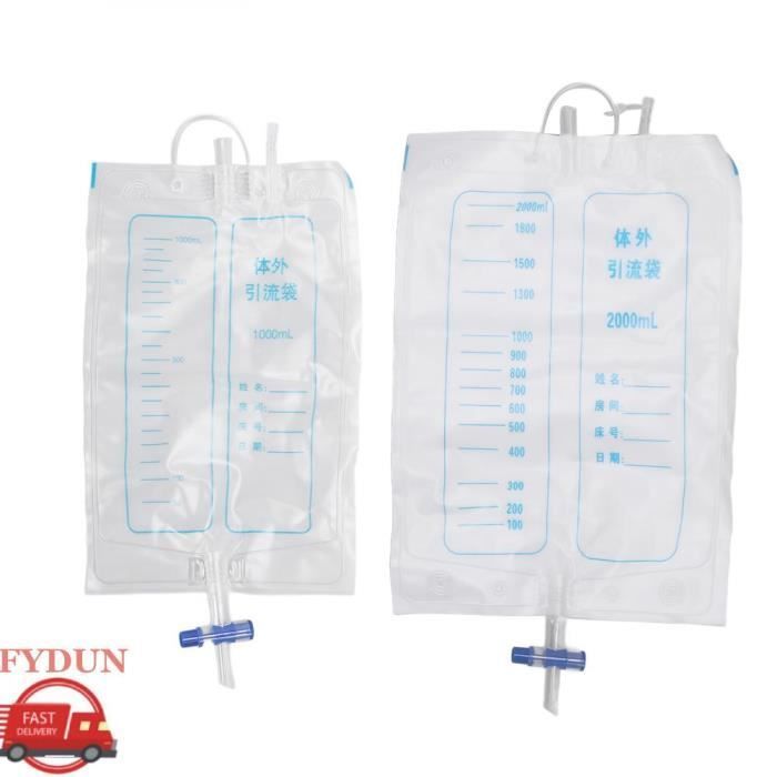 Support d'urine en silicone - FYDUN - Réutilisable - 1000ML/2000ML - Anti-fuite - Confortable