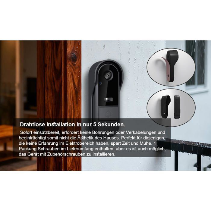 Wireless doorbell, 1080P IP65, 4.3