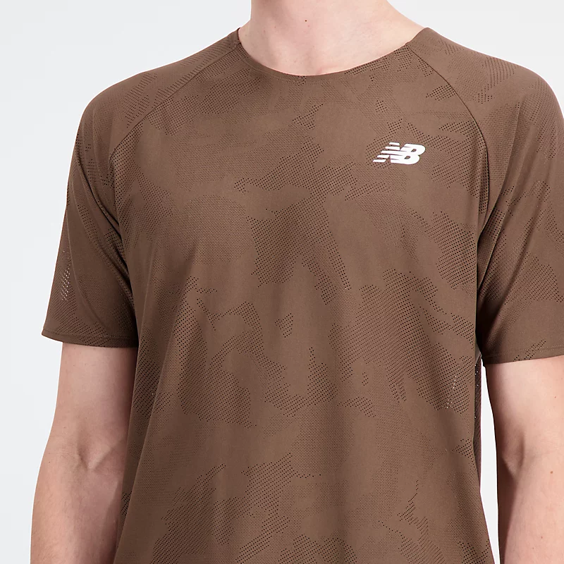 T-shirt à manches courtes pour homme Q Speed Jacquard - Champignon foncé
