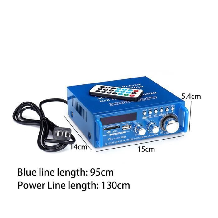 Amplificador de áudio estéreo HiFi de 600 W e 2 canais com rádio Bluetooth e alto-falante, etiqueta 12 V/220 V