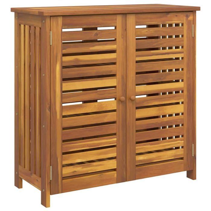 Acacia wood garden storage cabinet - vidaXL - 90x40x90 cm - Natural - 2 doors - Floor mounting - Indoor use only
