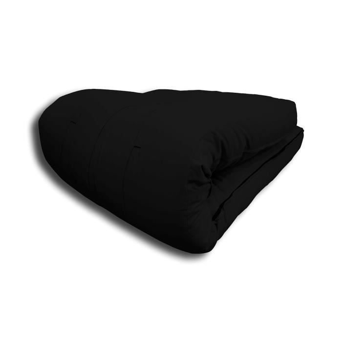 Cotton futon, black, 80x200x13 cm