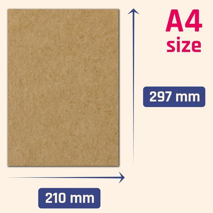 Bruin kraftkarton - bedrukt - 100 vellen - A4 - 300 g/m² - 297 x 210 mm - matte afwerking