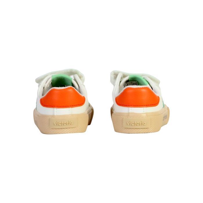 Basket Enfant - VICTORIA - Effet cuir - Vert - Scratch - Confort exceptionnel
