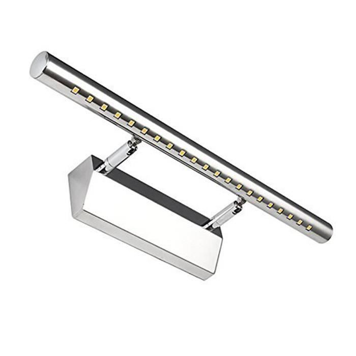 Lightess Lampe pour Miroir Tableau Applique Murale 5W LED avec Interrupteur en Acier inoxydable pour Salle de Bain Miroir - Blanc
