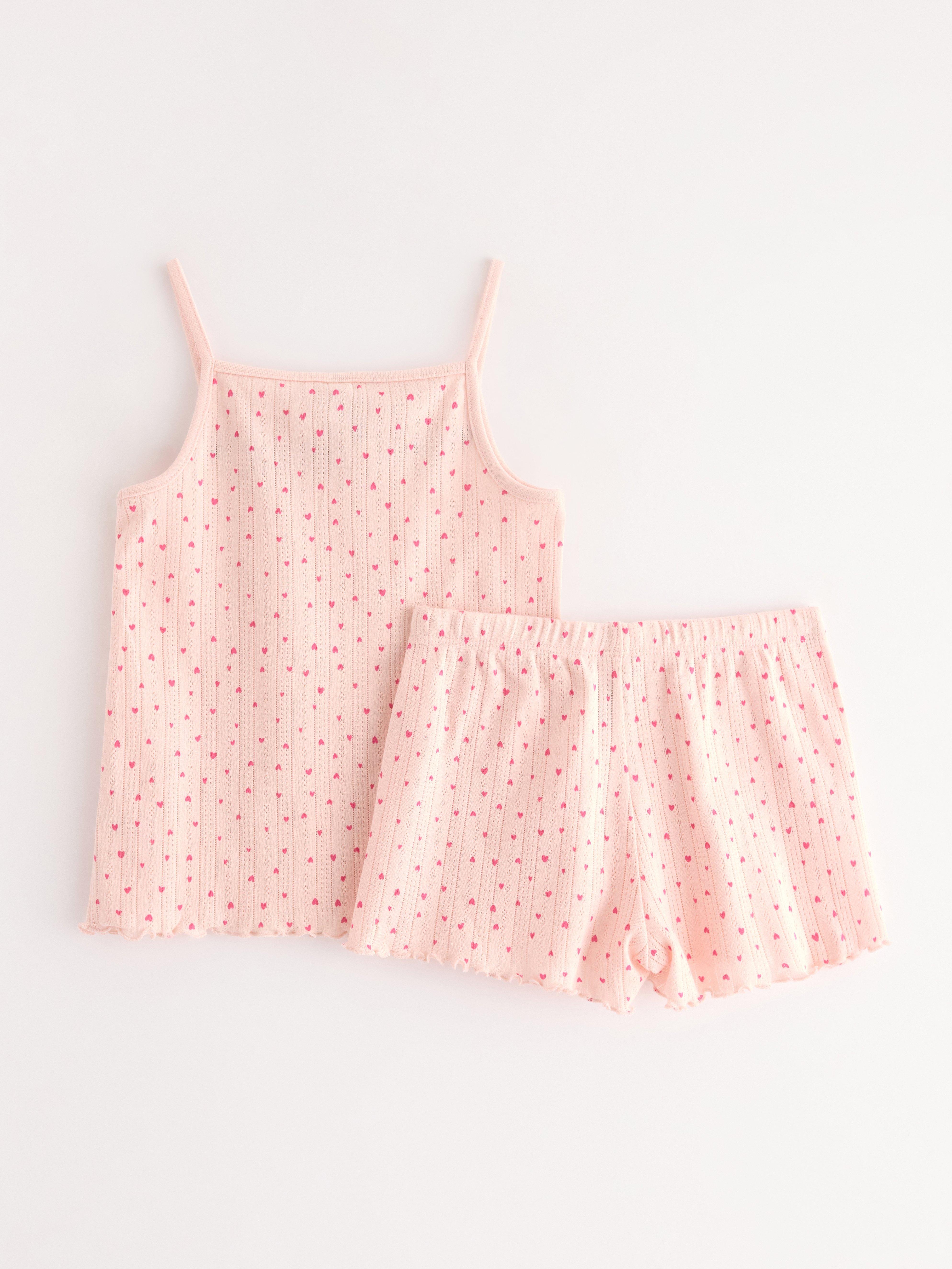 Pijama de malha rosa claro