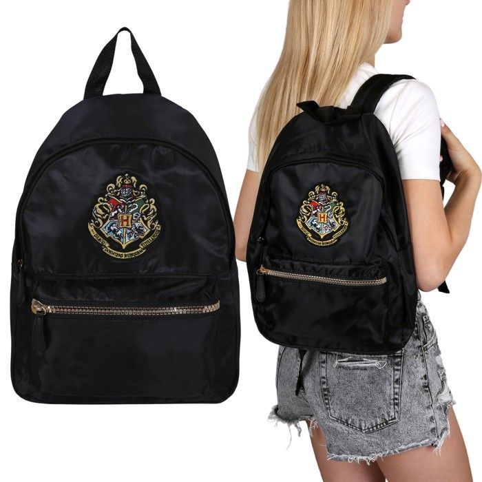 Zwarte Harry Potter Urban rugzak voor dames, jongeren, school, ruime rugzak