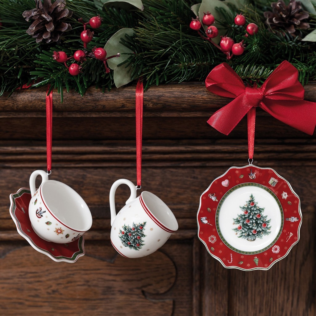 Villeroy & Boch dekoratīvo trauku komplekts, sarkans, 3 daļas, Toy Joy dekorācija – 1 daļa
