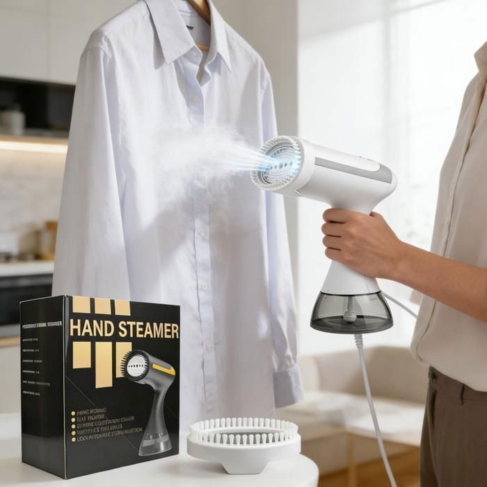 Powerful 1500W Vertical Garment Steamer, 20s Fast Heating, 350ml Water Tank, Visible Water Level, Anti-Drip, Travel Storage