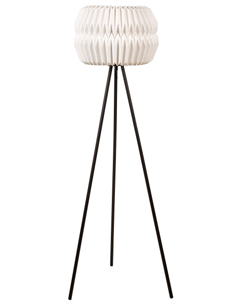 Lampa podłogowa na trójnogu biała z czarnym