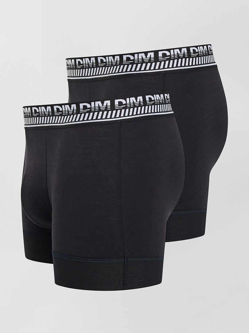 Conjunto de 2 calzoncillos bóxer 3D Flex Stay and Fit con banda elástica 'DIM' - NEGRO