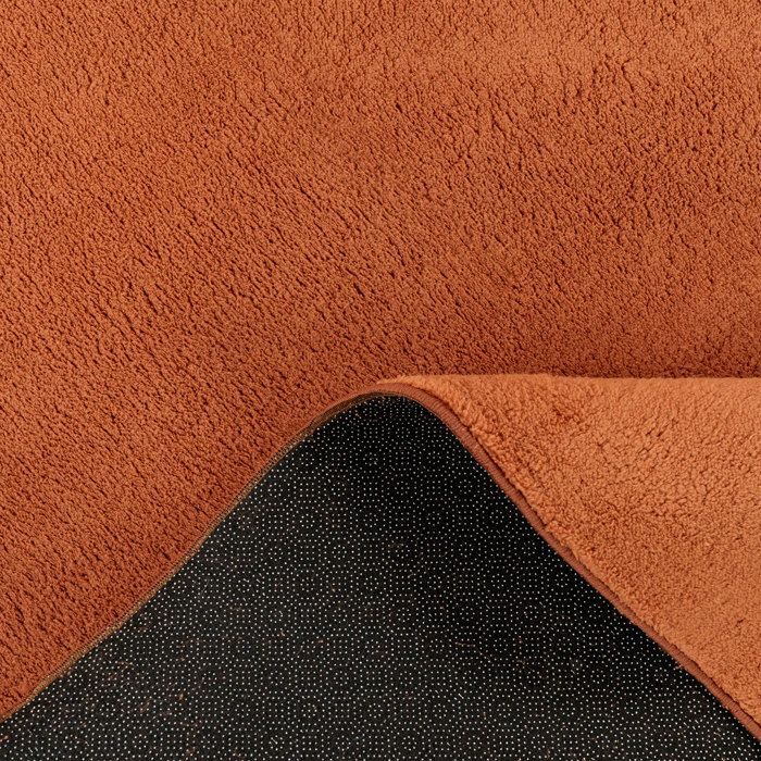 Paco Home Living Room Rug, Low Pile, Washable, Monochrome, Modern Style, Orange, 200x280 cm