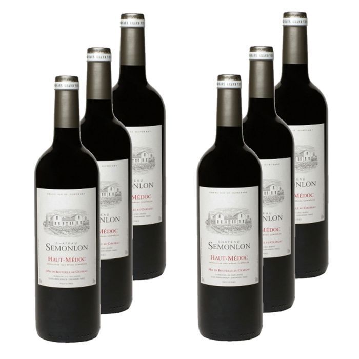 Château Semonlon - Lot 6x Vin rouge Haut Médoc AOC - Bouteille 750ml
