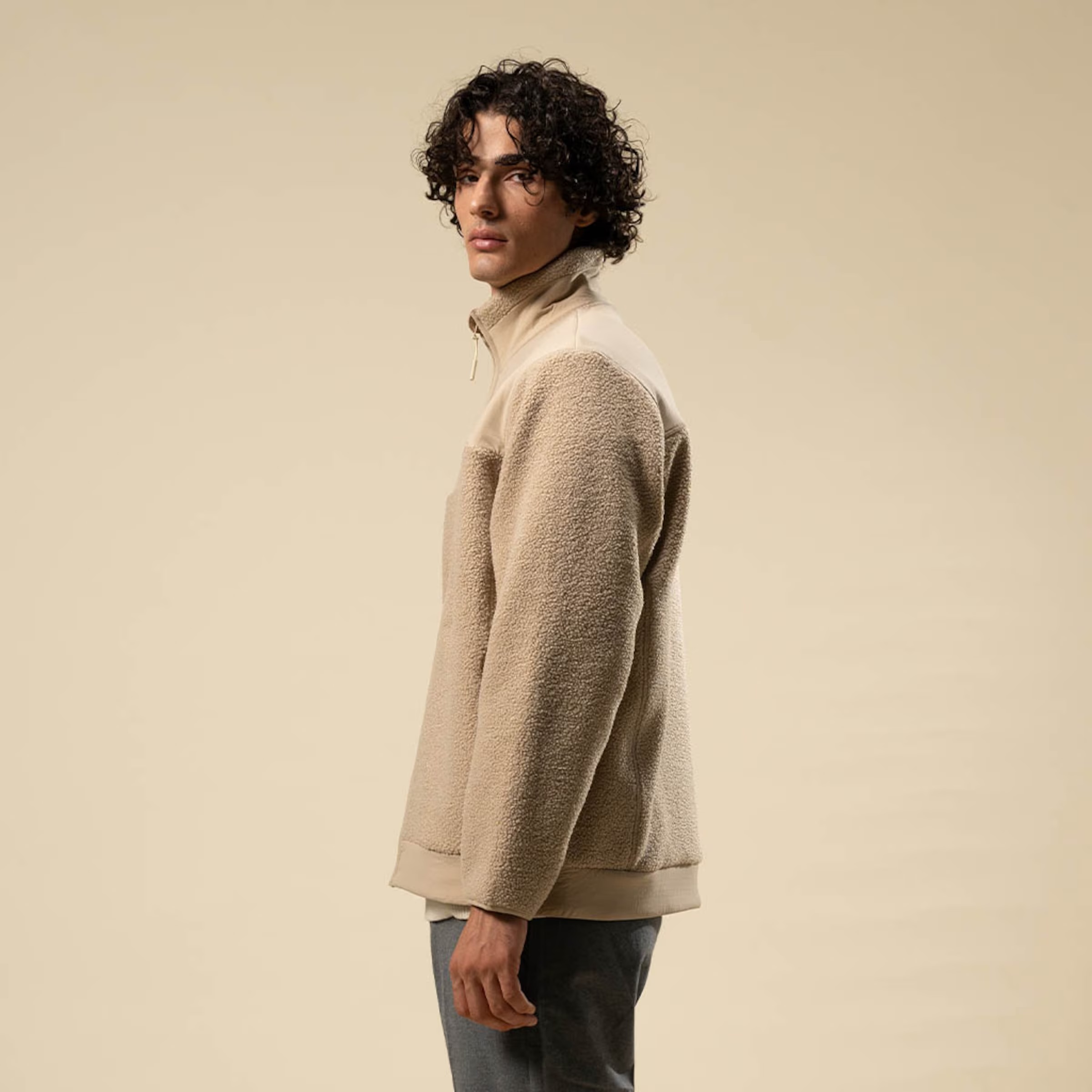 Veste polaire de tous les jours couleur grès