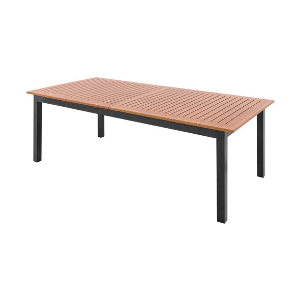 Aluminum extendable table, 220/280 x 100 cm, wood look
