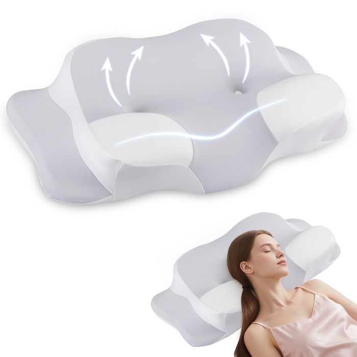 Cuscino ortopedico in memory foam, anti-russamento e per apnea posizionale, ideale per chi dorme supino o sul fianco.
