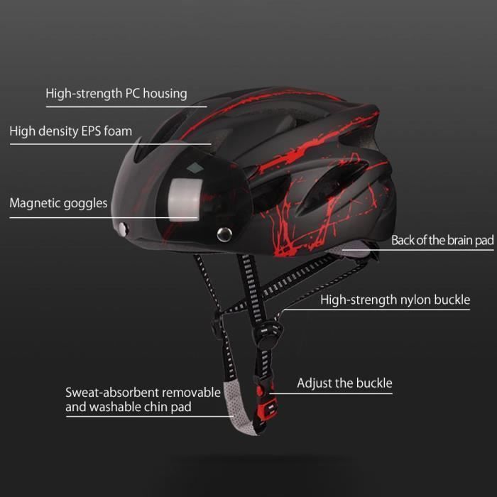 Casco da bicicletta - SURENHAP - Leggero - Visiera - Regolabile - 54-64 cm - Verde/Nero