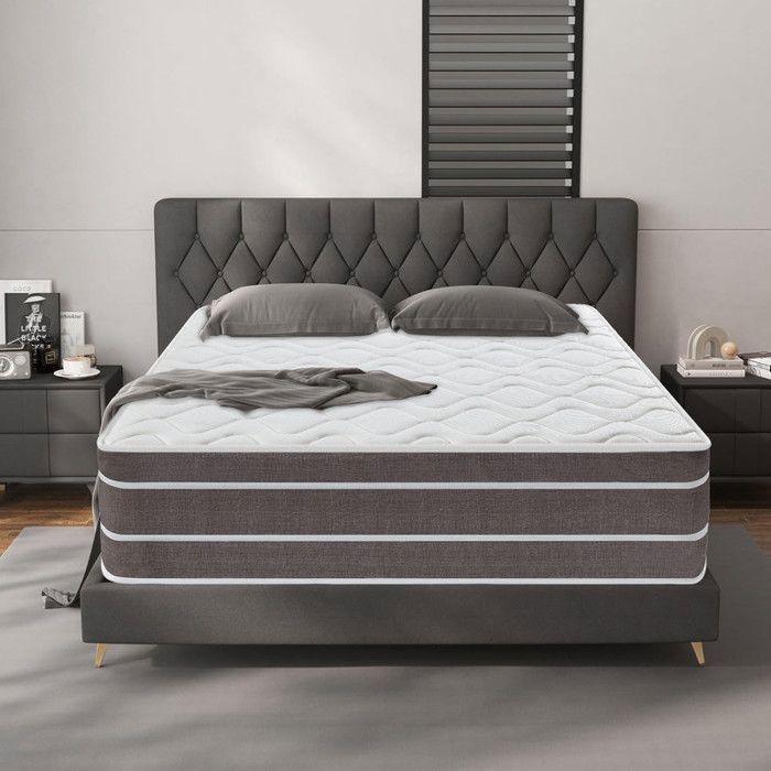 Colchón de 140x190 cm - Grosor 26 cm - Espuma viscoelástica - 10 zonas - Firmeza media - Transpirable - Alta resiliencia - Extremadamente