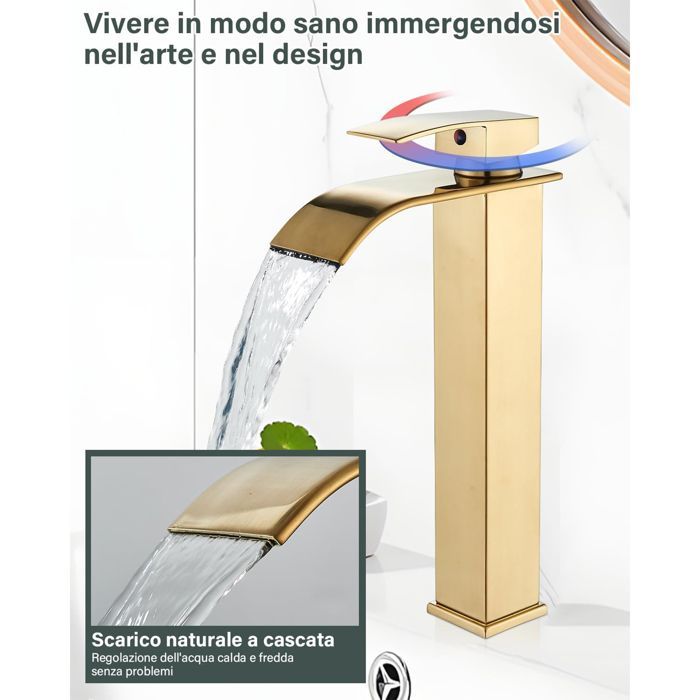 Grifo de baño tipo cascada, grifo mezclador de baño tipo cascada con orificios, cartucho cerámico.