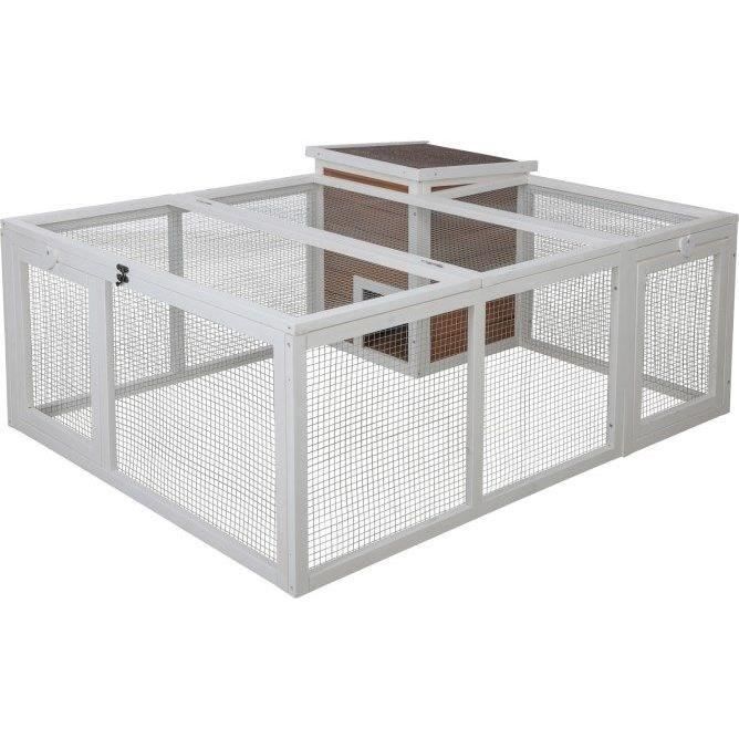 KERBL - Enclos d'extérieur petits animaux -  132 x 102 x 59 cm - Maison intégrée - Grillage