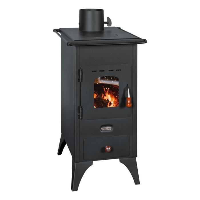 Estufa de leña Prity - Chimenea Retro Mini SP de 5 kW - Clase energética A - Negra