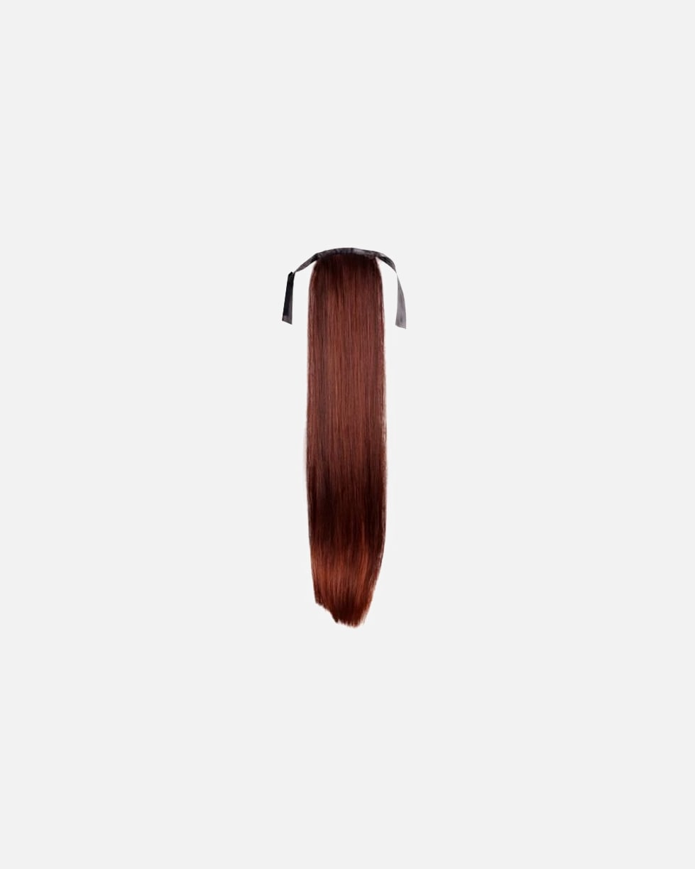 Extensions de cheveux à clips Fashiongirl Extensions en forme de queue de cheval n° 33 Châtain roux – Lisse – Châtain roux n° 33