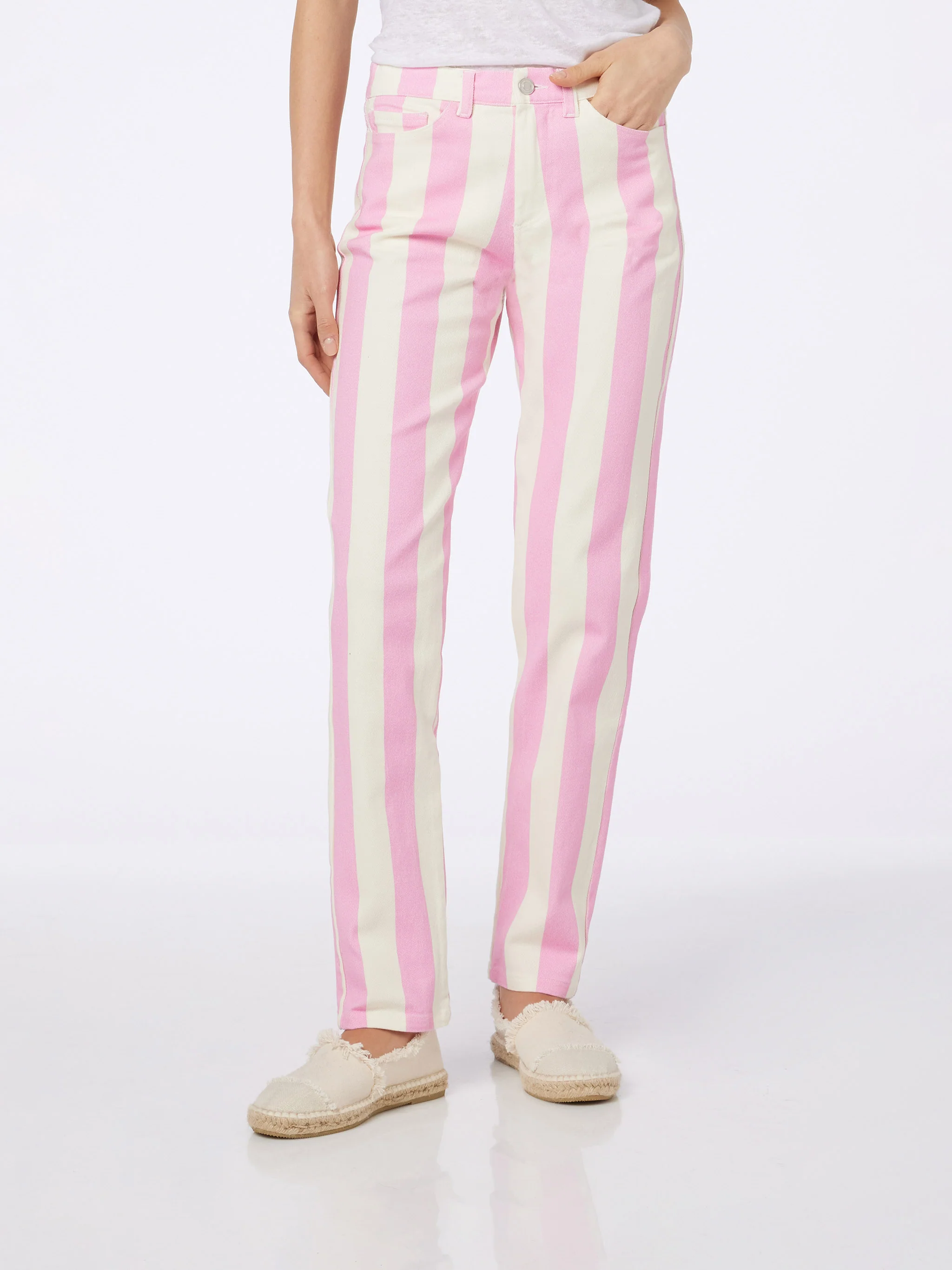 Denim da donna stampa Belleville rosa a righe