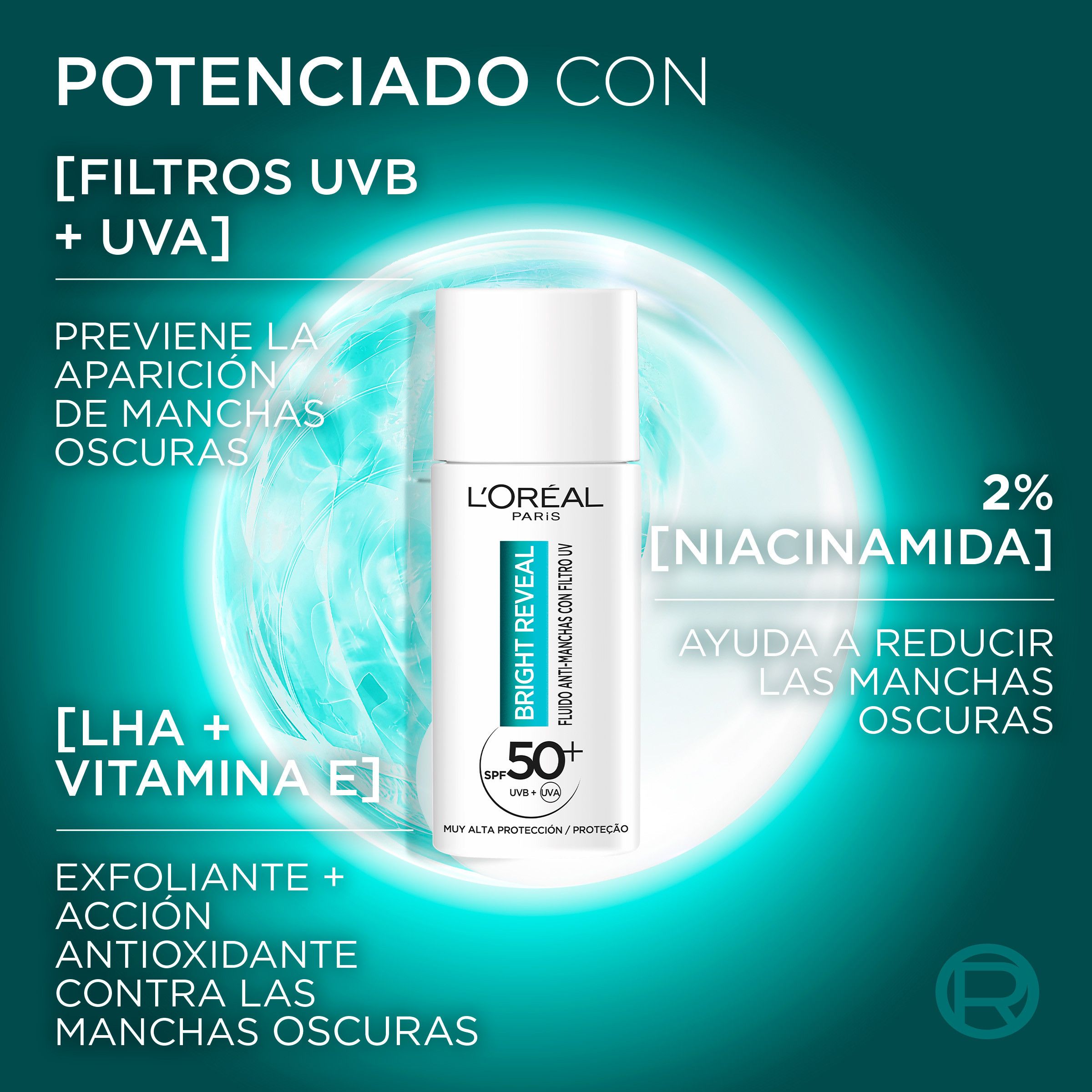 „Bright Reveal“ skysčio serumo SPF50 dovanų rinkinys Veido kremai nuo tamsių dėmių