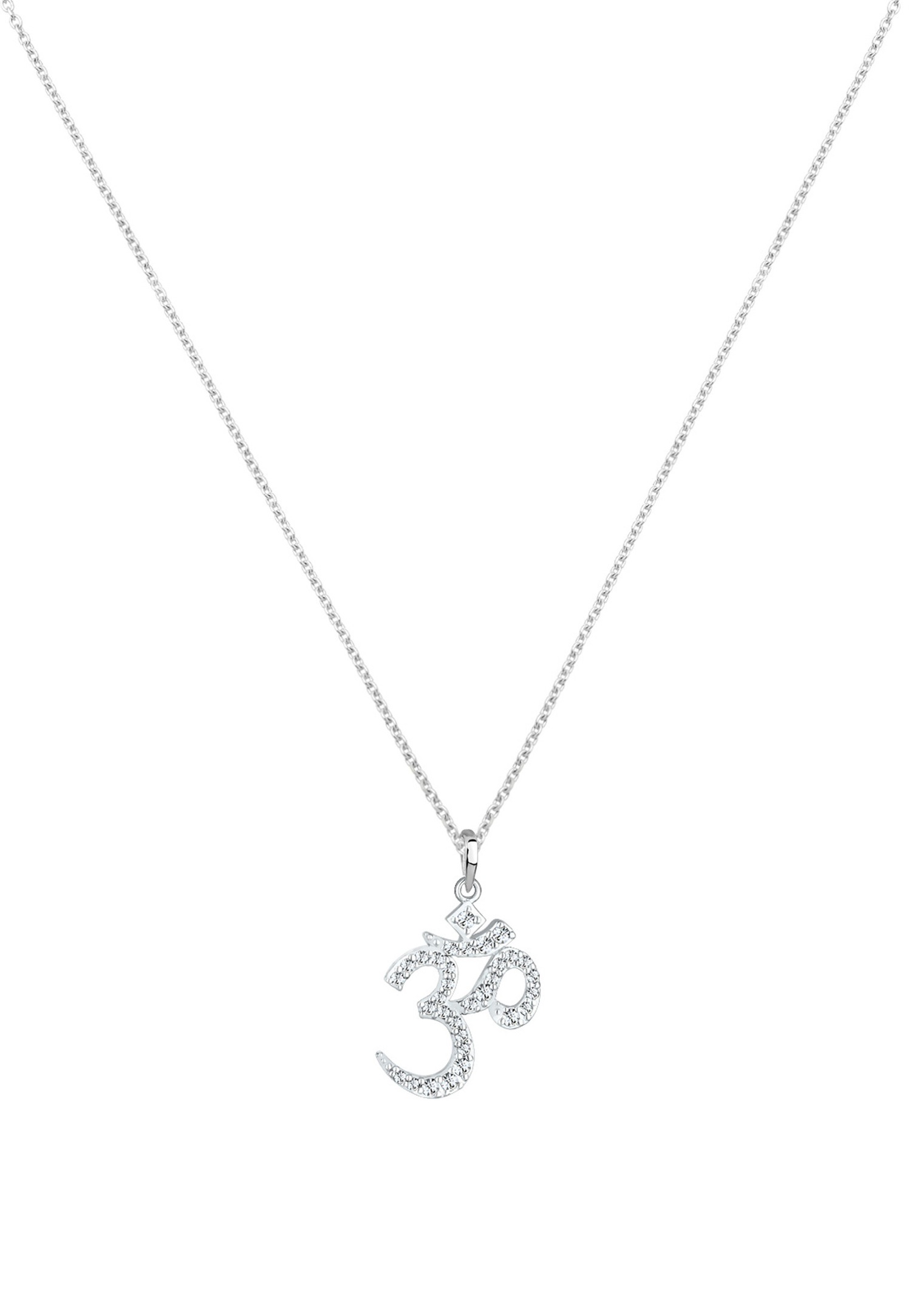 Elli Femmes Om caractères avec cristaux en argent sterling 925