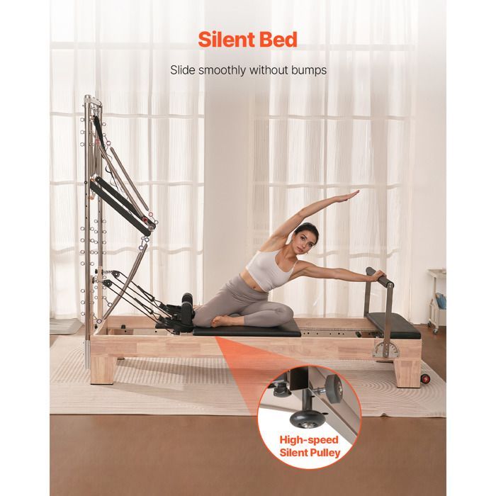 Pilates Reformer - DUOKU - S800-XB - Capacità di carico 181,44 kg - Doppia resistenza - Box e Jump Board