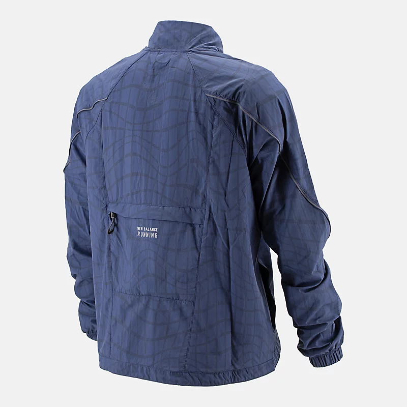 Bedruckte Impact Run Light Pack Jacke für Damen beim Valencia-Marathon – NB NAVY