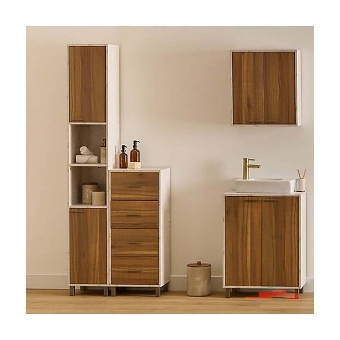 Colonna contenitore con ripiani estraibili e 2 ante - Lunghezza 32 x Profondità 30 x Altezza 194 cm