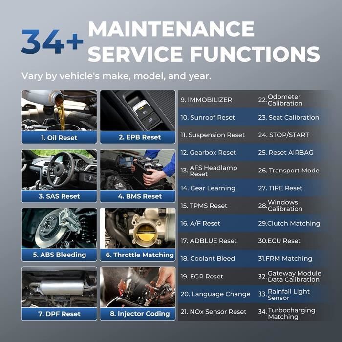 TOPDON Phoenix Lite 2 Outil Diagnostic Auto Contrôle Bidirectionnel Codage ECU Valise de diagnostic 34+ Services Reset en Français
